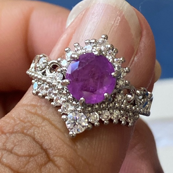 Natural Fusion Purple Quartz ring - Picture 2 of 15
